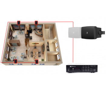 Акустическая система для офиса 4 настенных колонки AUDAC WX302